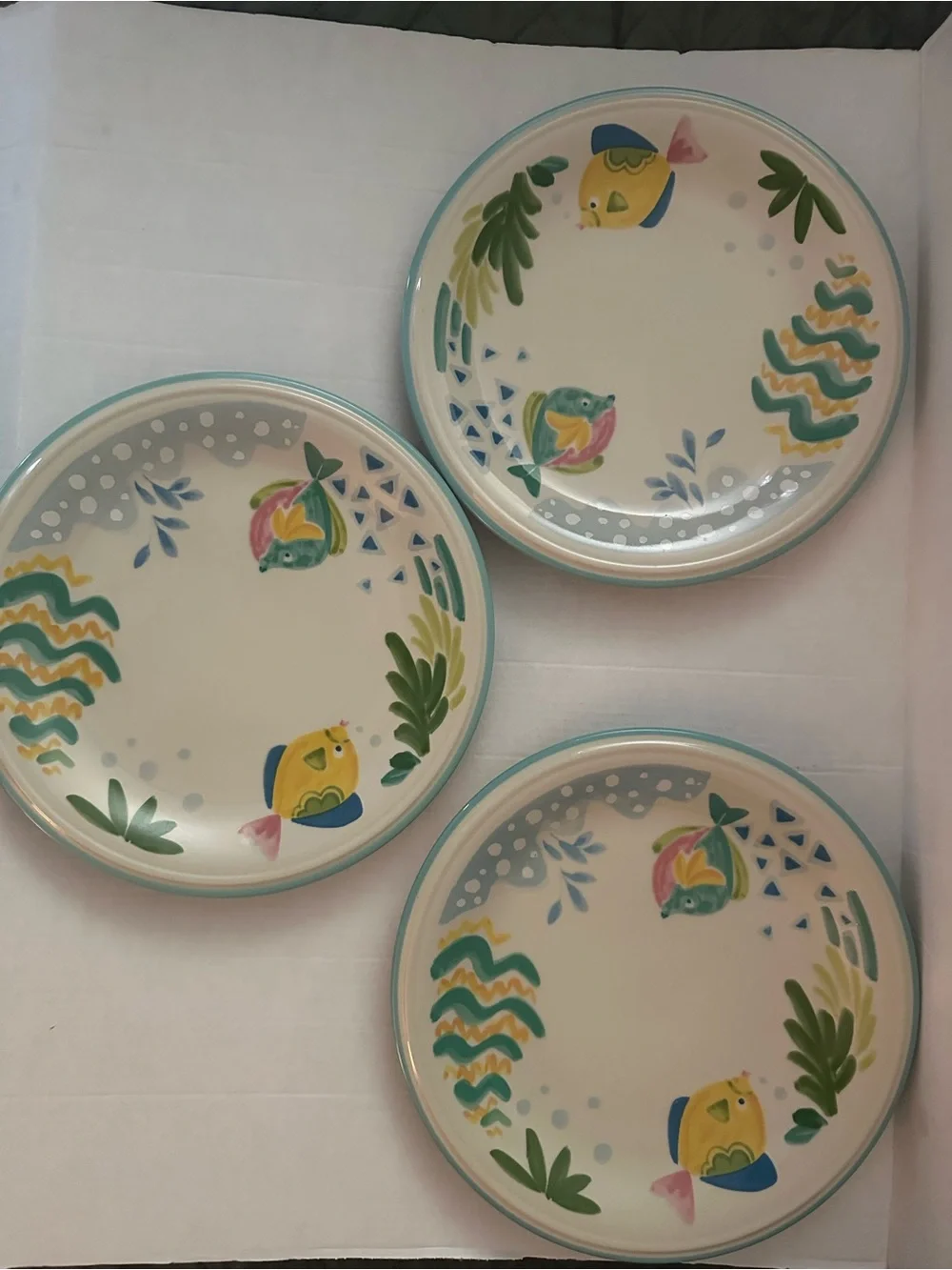 Studio Nova Barrier Reef Y2318 Set of 3 Dinner Plates Tropical Fish 10.5